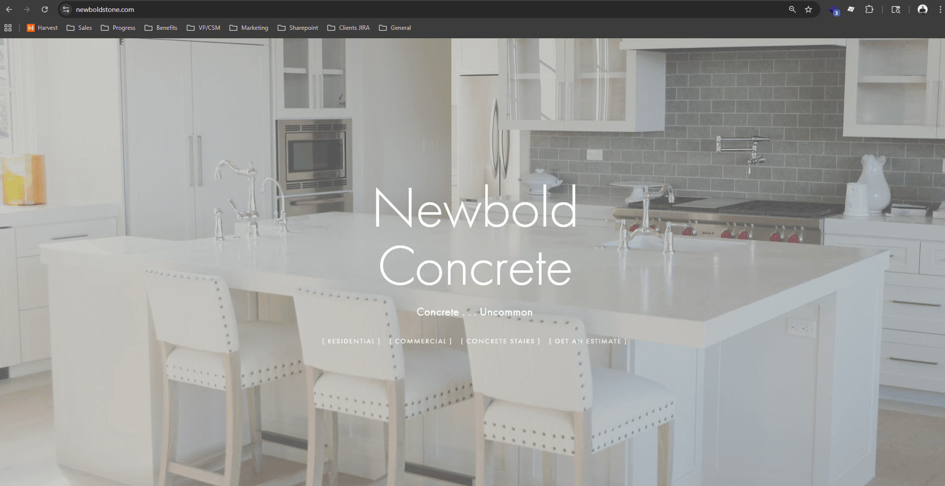 The old Newbold Concrete homepage
